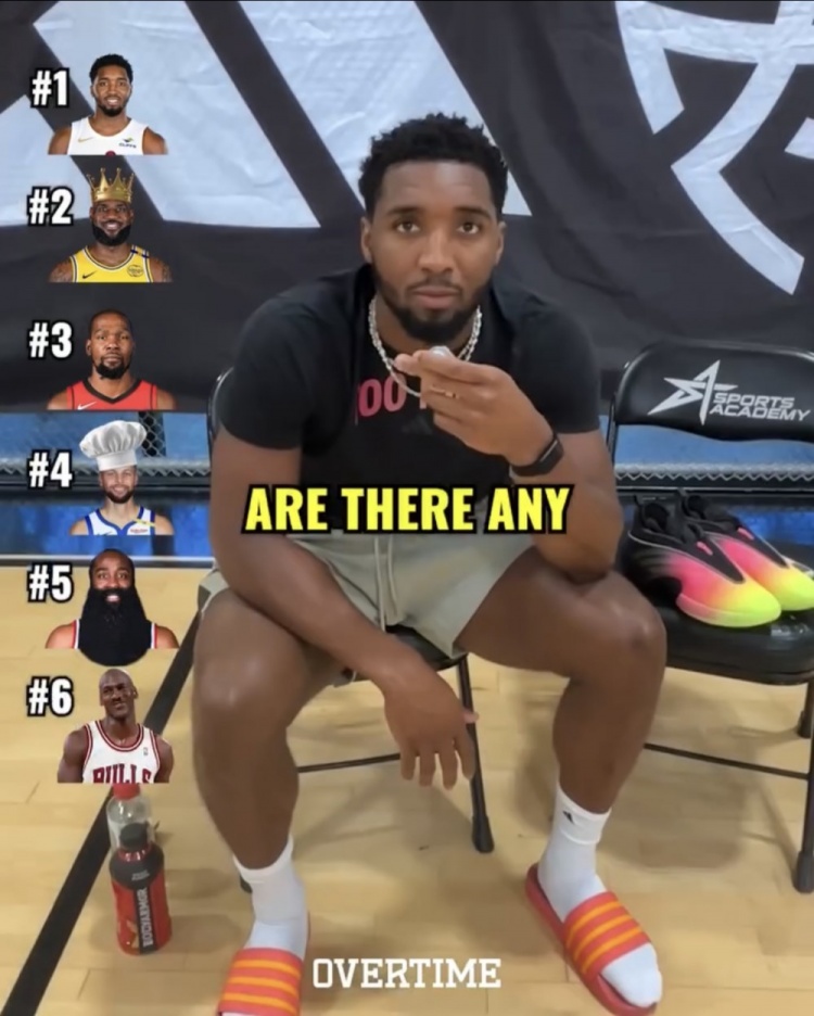 米切尔排联盟前五绰号：我自己 国王詹 KD 大厨库里 胡子登 MJ